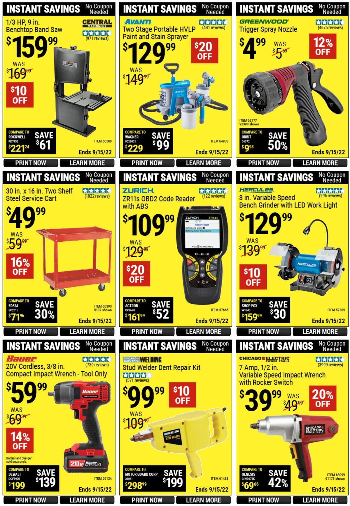 Harbor Freight Tools Weekly Ad from August 22