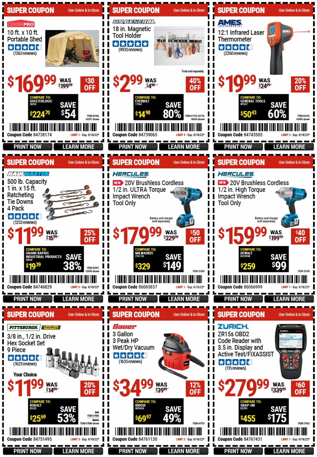 Harbor Freight Tools Weekly Ad from September 10