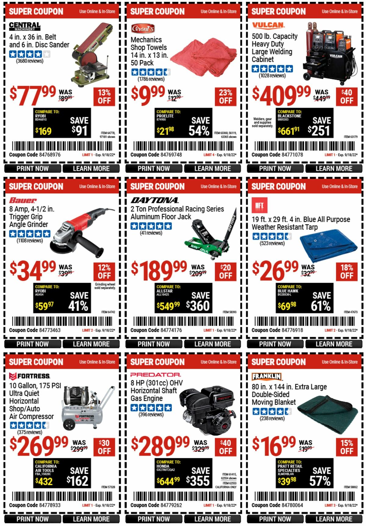 Harbor Freight Tools Weekly Ad from September 10
