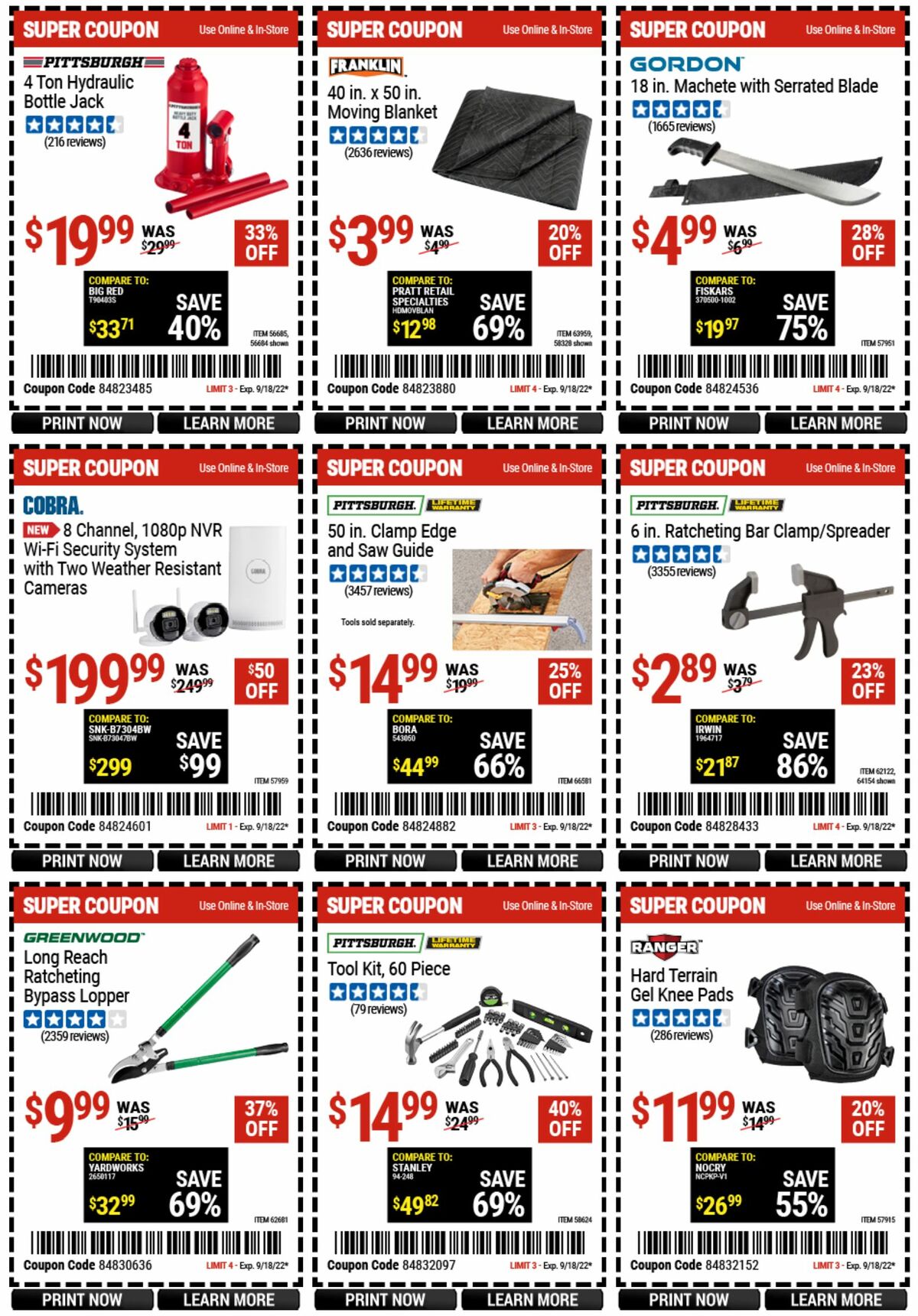 Harbor Freight Tools Weekly Ad from September 10
