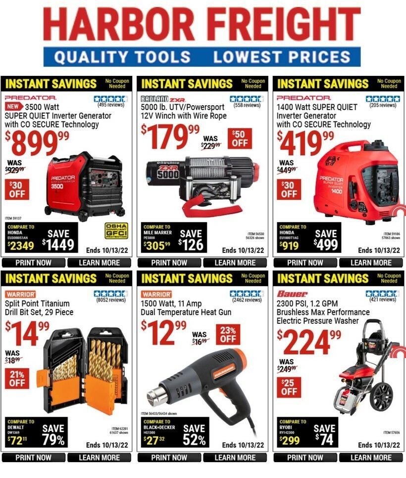 Harbor Freight Tools Weekly Ad from September 16