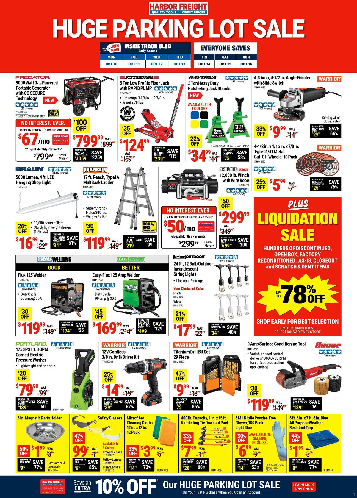 Harbor Freight Tools Weekly Ad from October 10