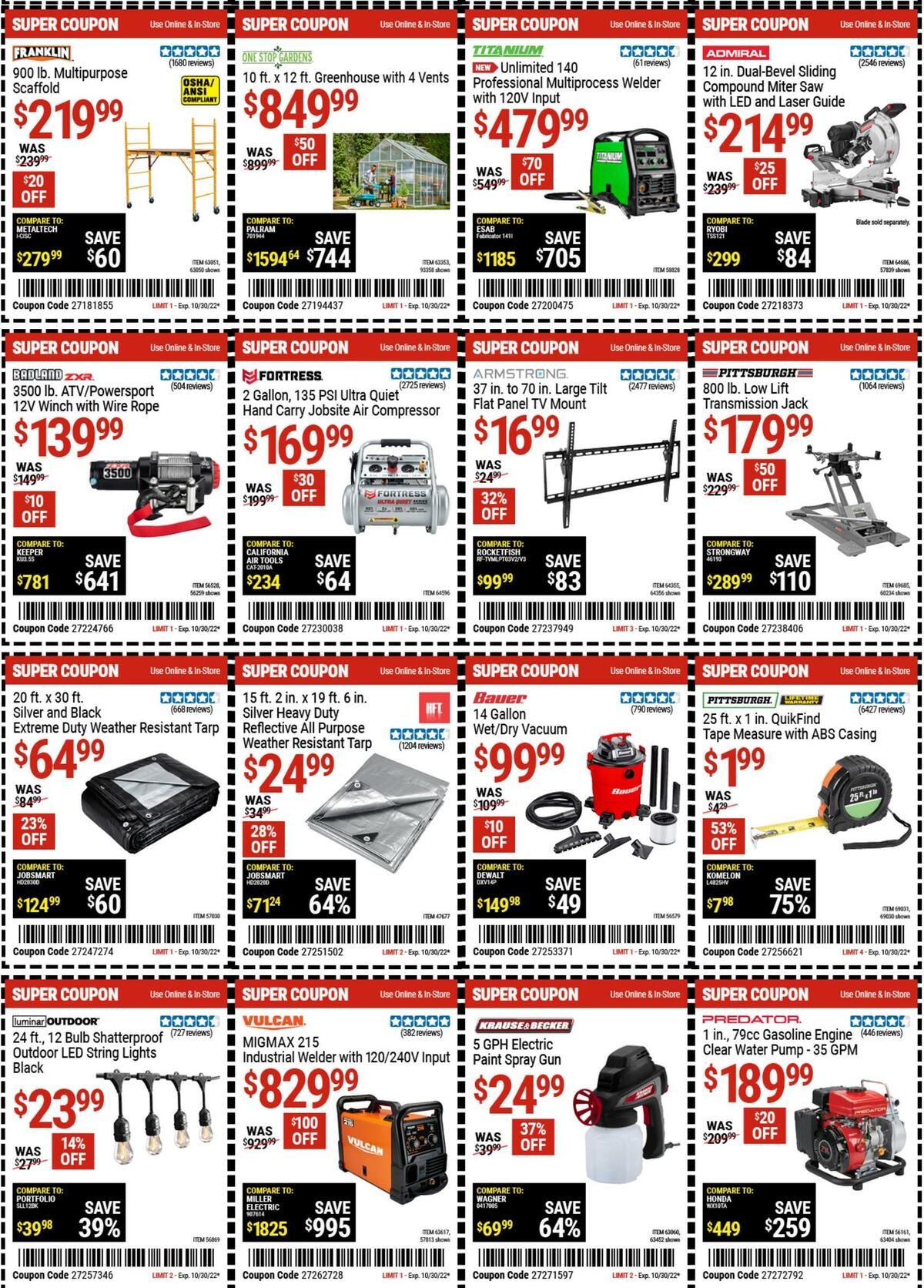 Harbor Freight Tools Weekly Ad from October 17