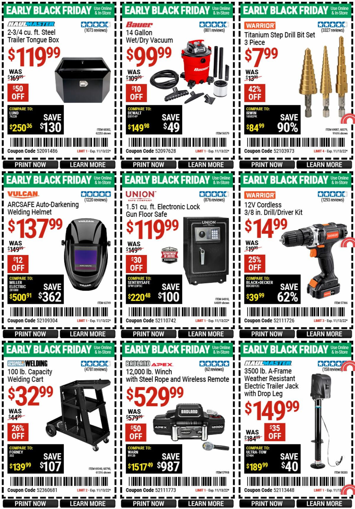 Harbor Freight Tools Weekly Ad from October 31