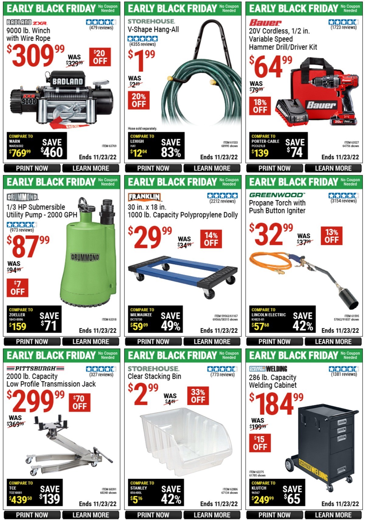 Harbor Freight Tools Weekly Ad from November 11