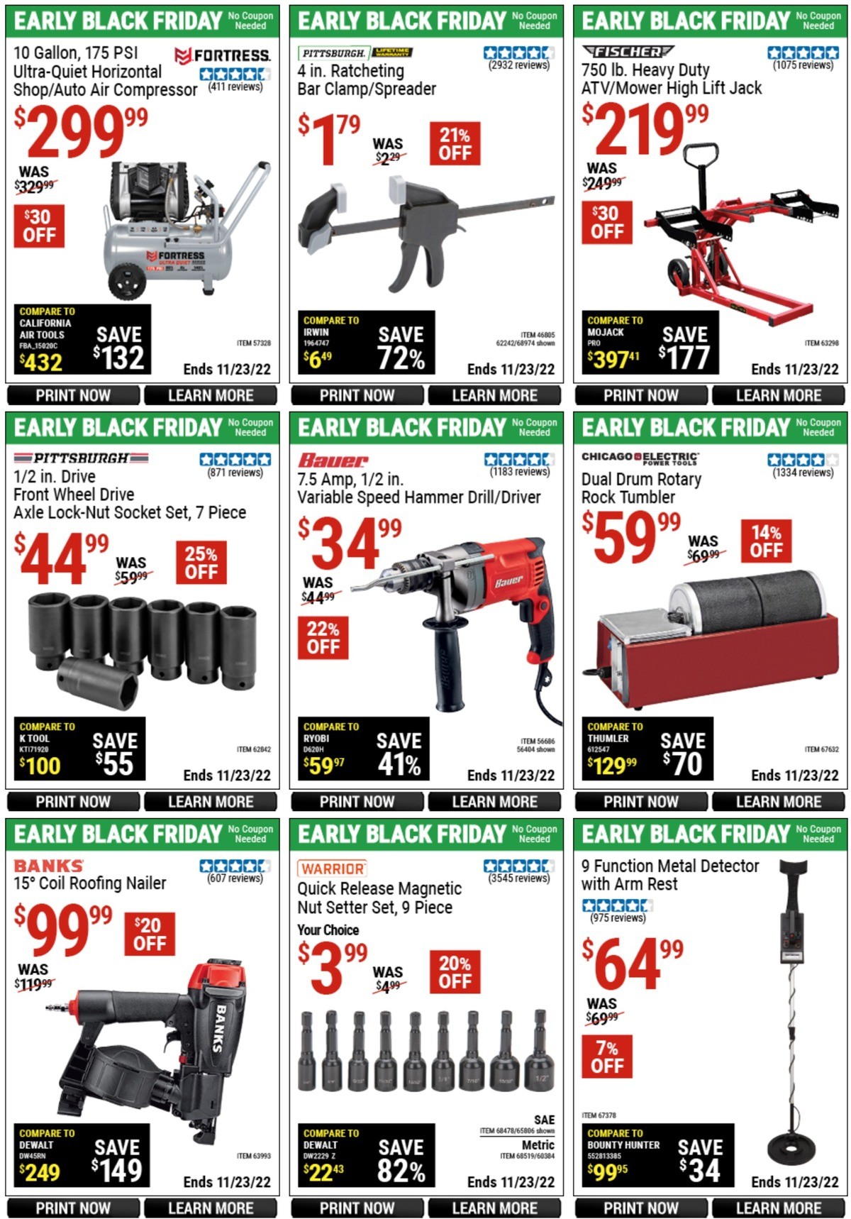 Harbor Freight Tools Weekly Ad from November 11