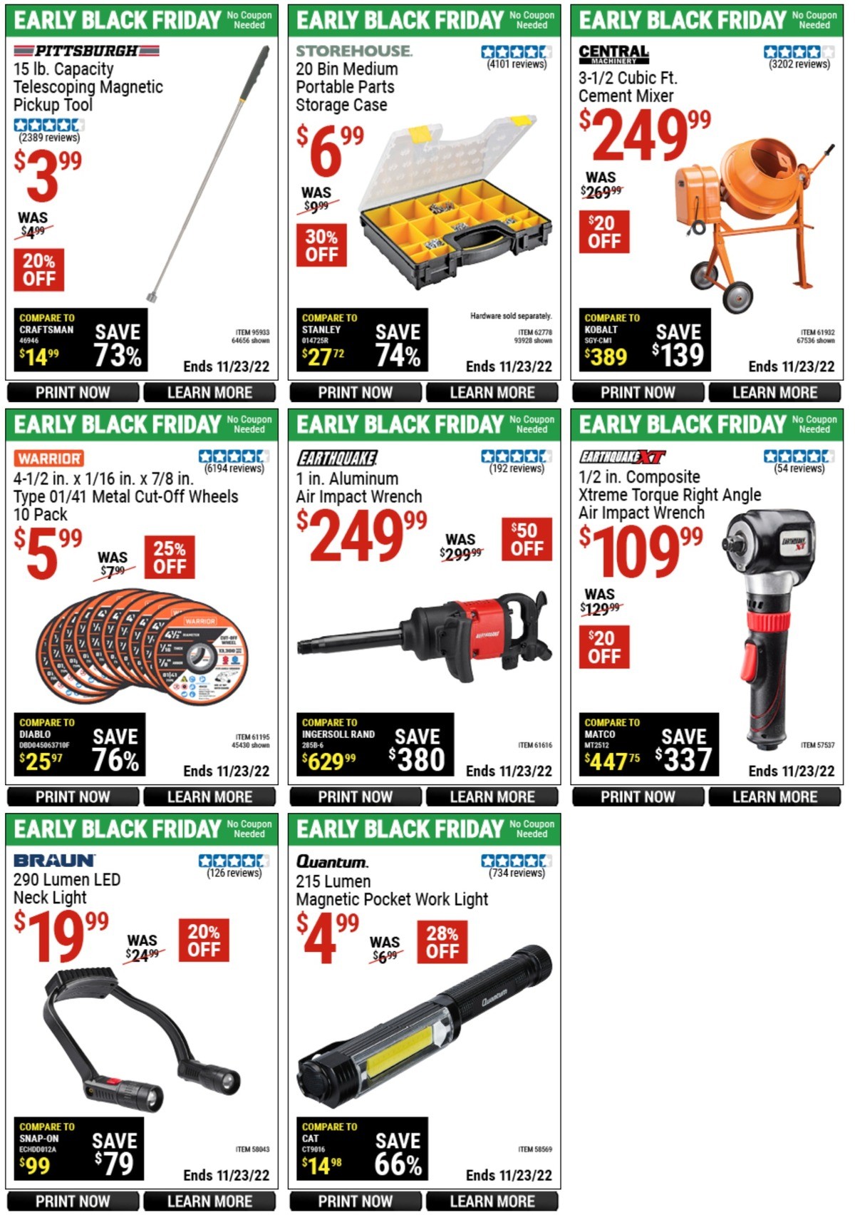 Harbor Freight Tools Weekly Ad from November 11