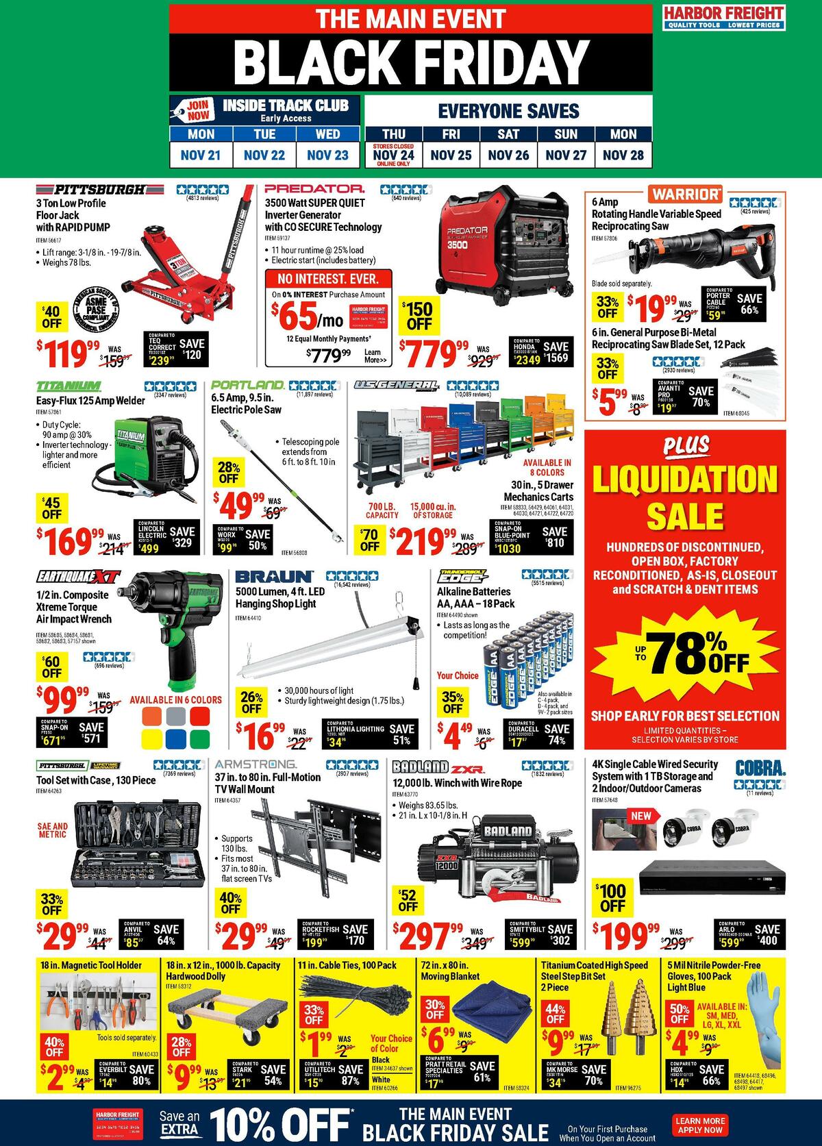 Harbor Freight Tools Weekly Ad from November 21