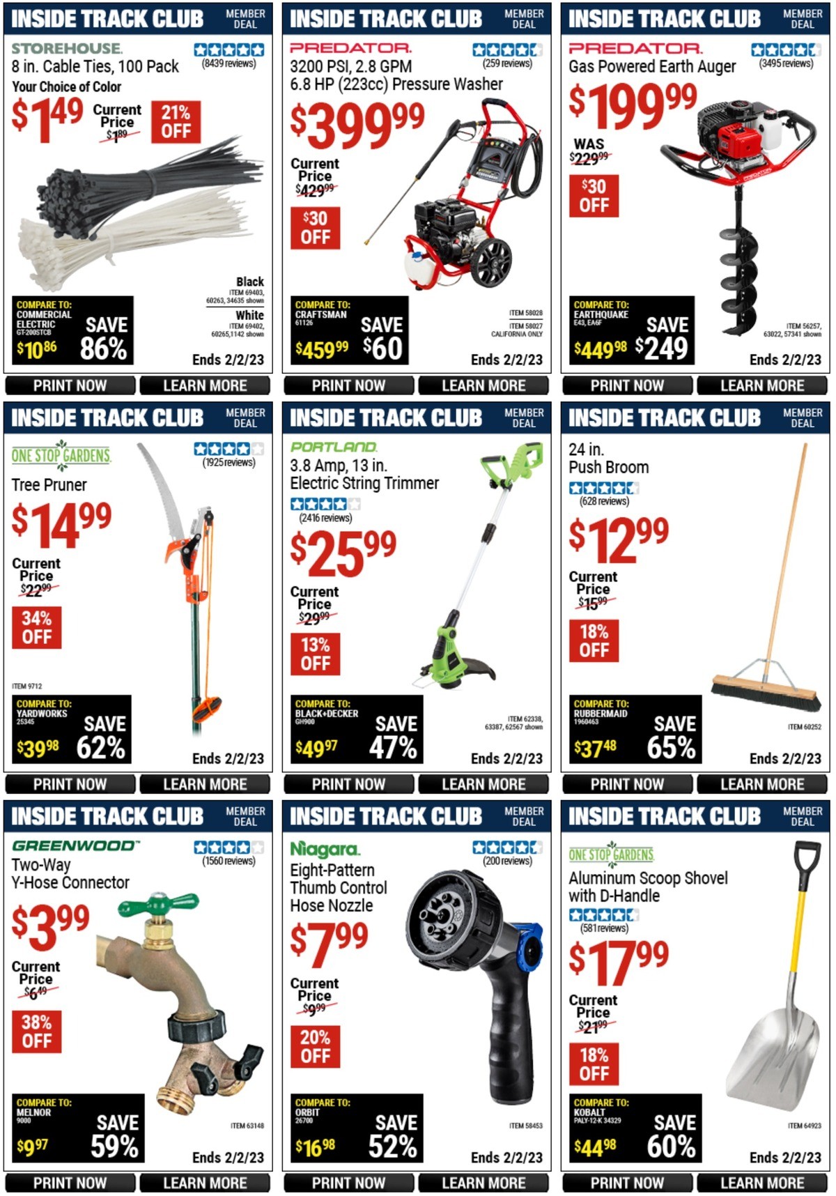 Harbor Freight Tools Inside Track Club Member Deals Weekly Ad from January 6