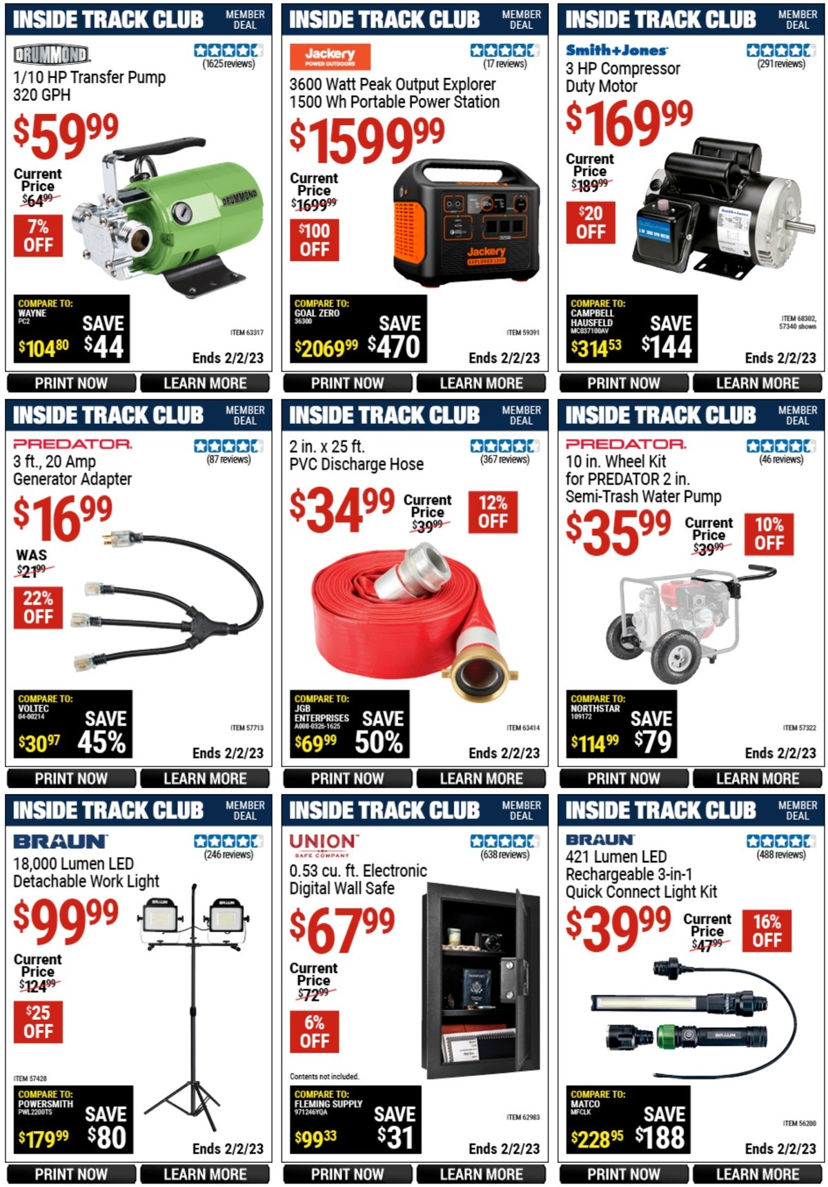 Harbor Freight Tools Inside Track Club Member Deals Weekly Ad from January 6