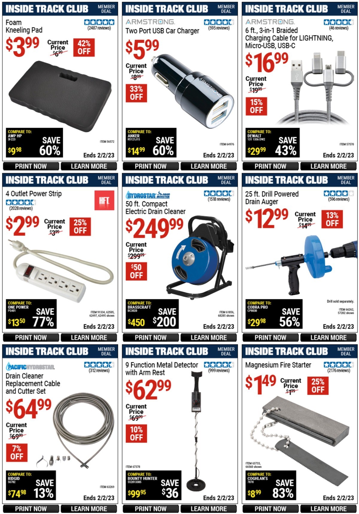 Harbor Freight Tools Inside Track Club Member Deals Weekly Ad from January 6