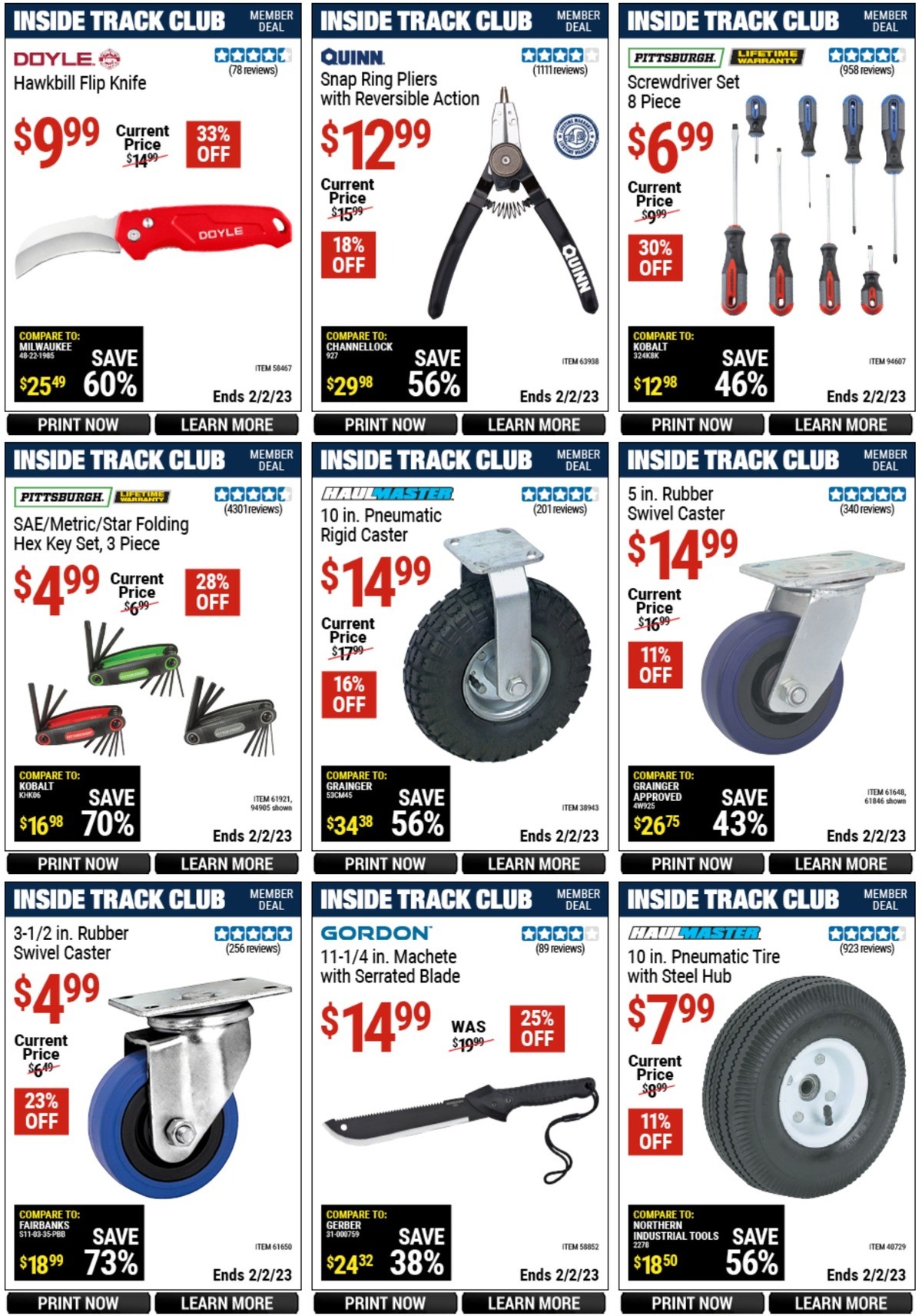 Harbor Freight Tools Inside Track Club Member Deals Weekly Ad from January 6