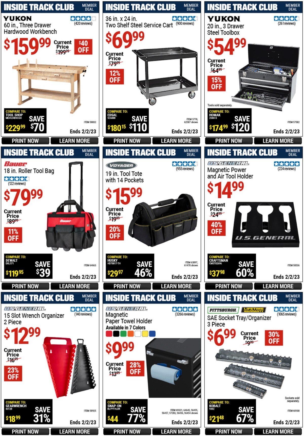 Harbor Freight Tools Inside Track Club Member Deals Weekly Ad from January 6