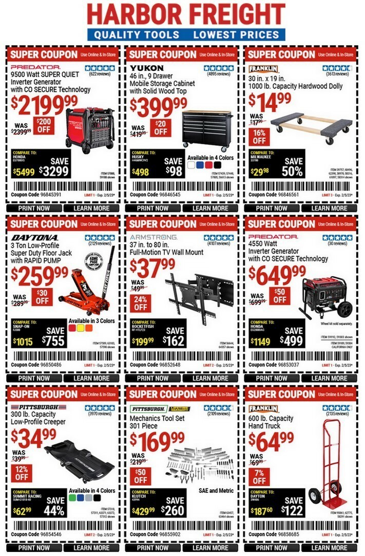 Harbor Freight Tools Weekly Ad from January 23