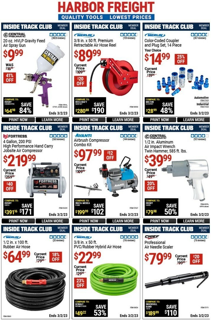 Harbor Freight Tools Inside Track Club Member Deals Weekly Ad from February 5