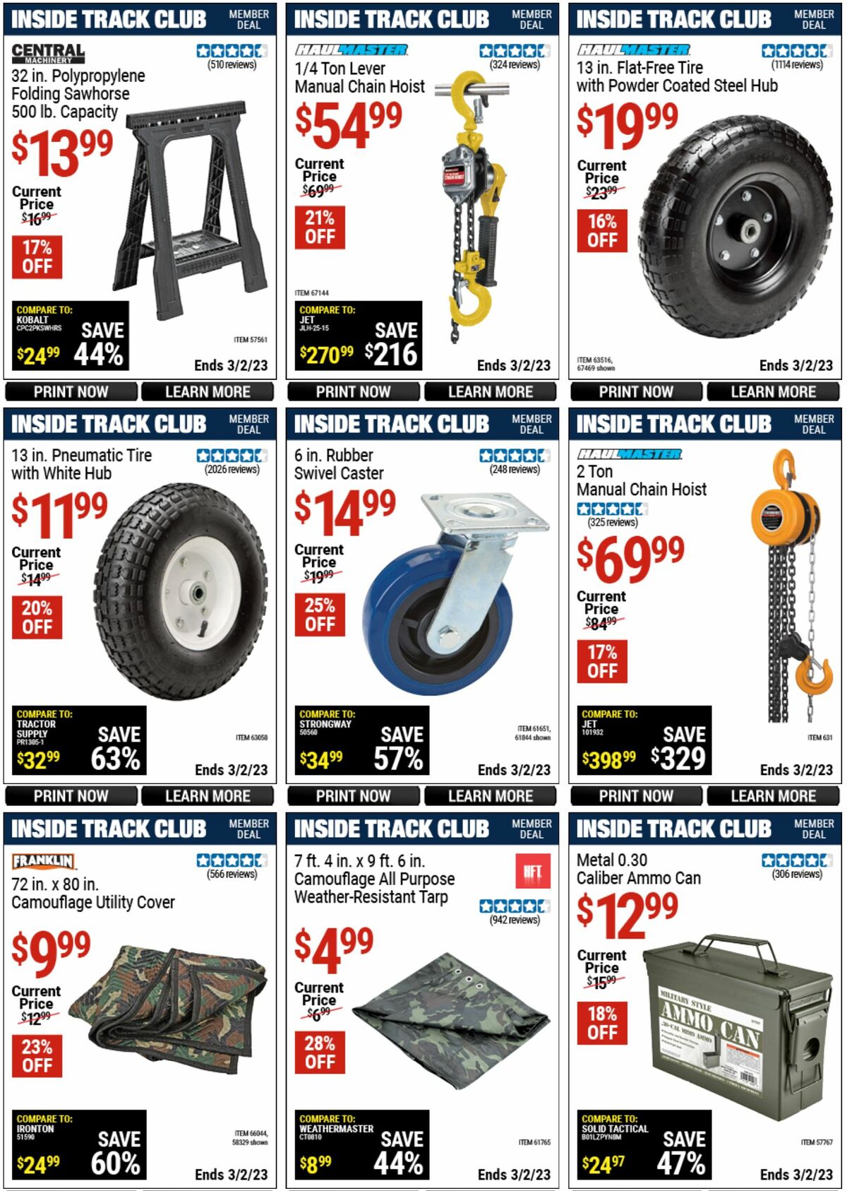 Harbor Freight Tools Inside Track Club Member Deals Weekly Ad from February 5