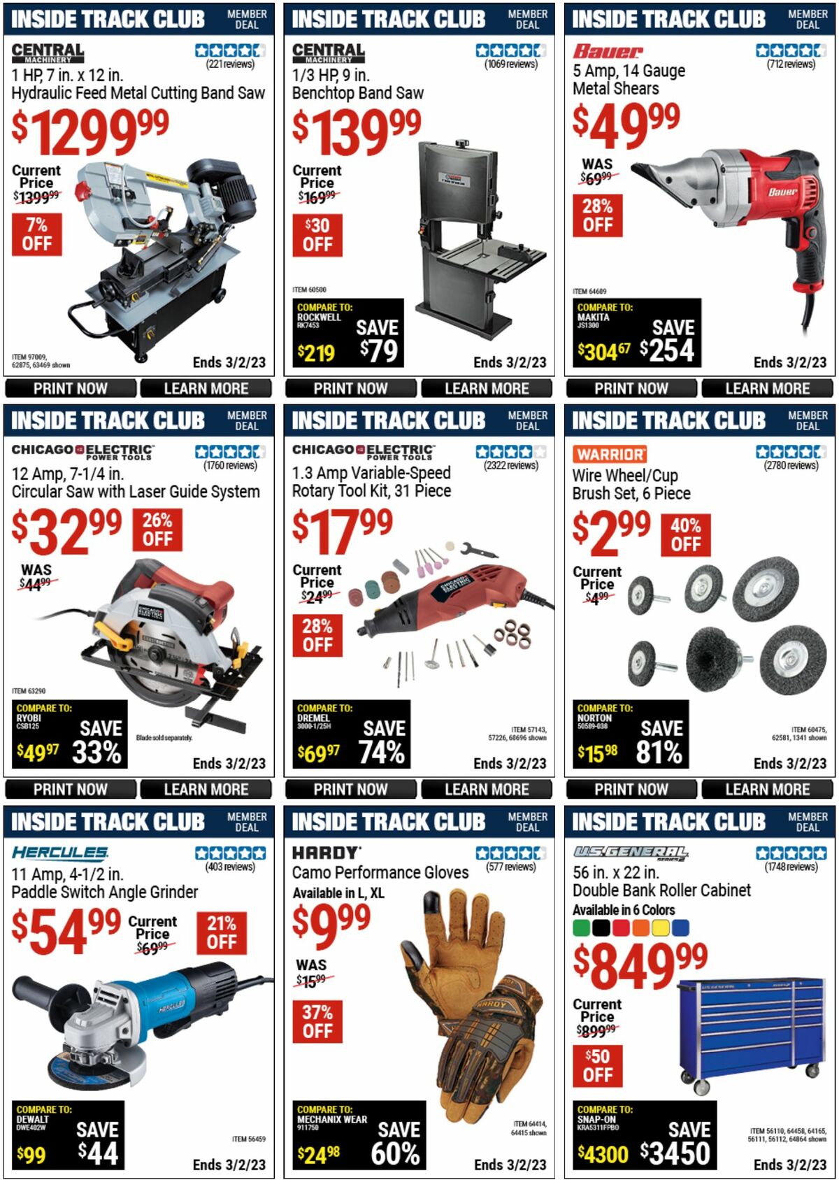 Harbor Freight Tools Inside Track Club Member Deals Weekly Ad from February 5
