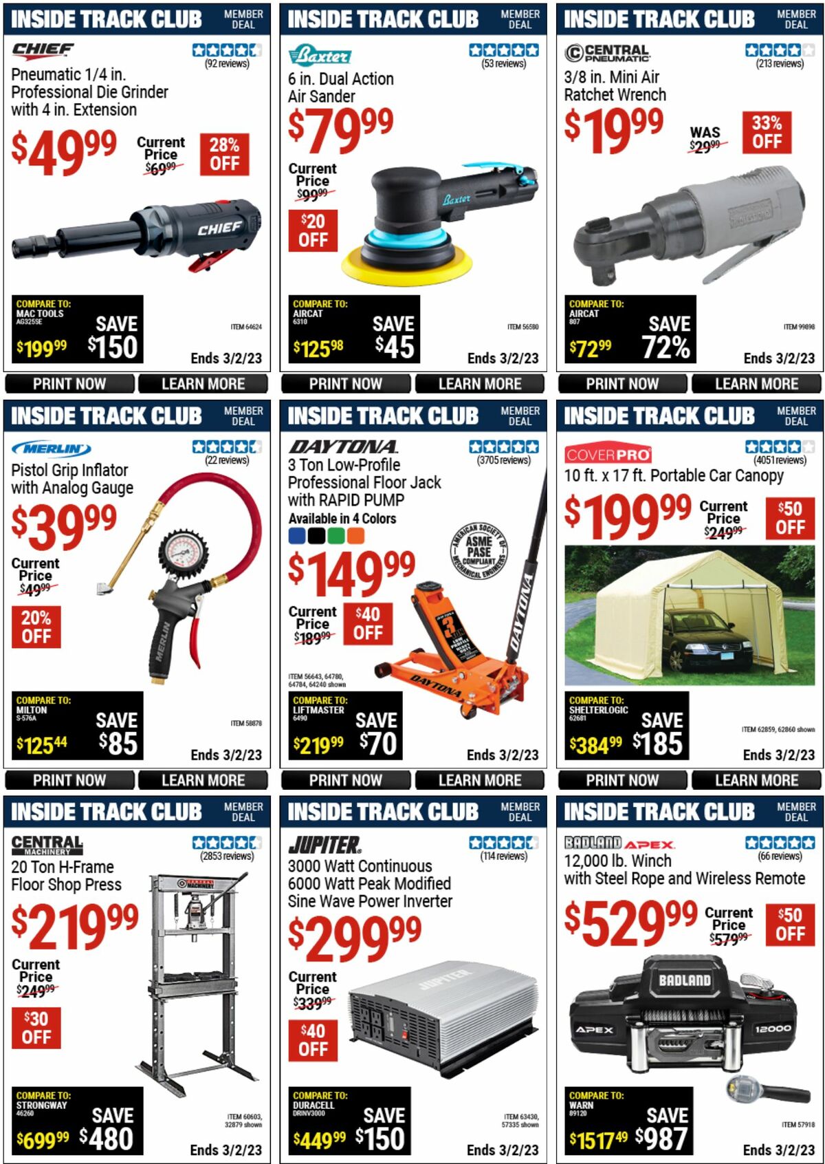 Harbor Freight Tools Inside Track Club Member Deals Weekly Ad from February 5