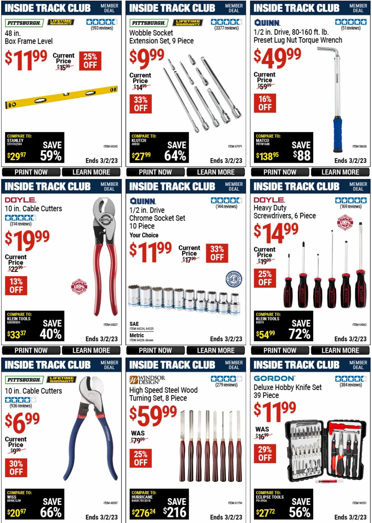 Harbor Freight Tools Inside Track Club Member Deals Weekly Ad from February 5