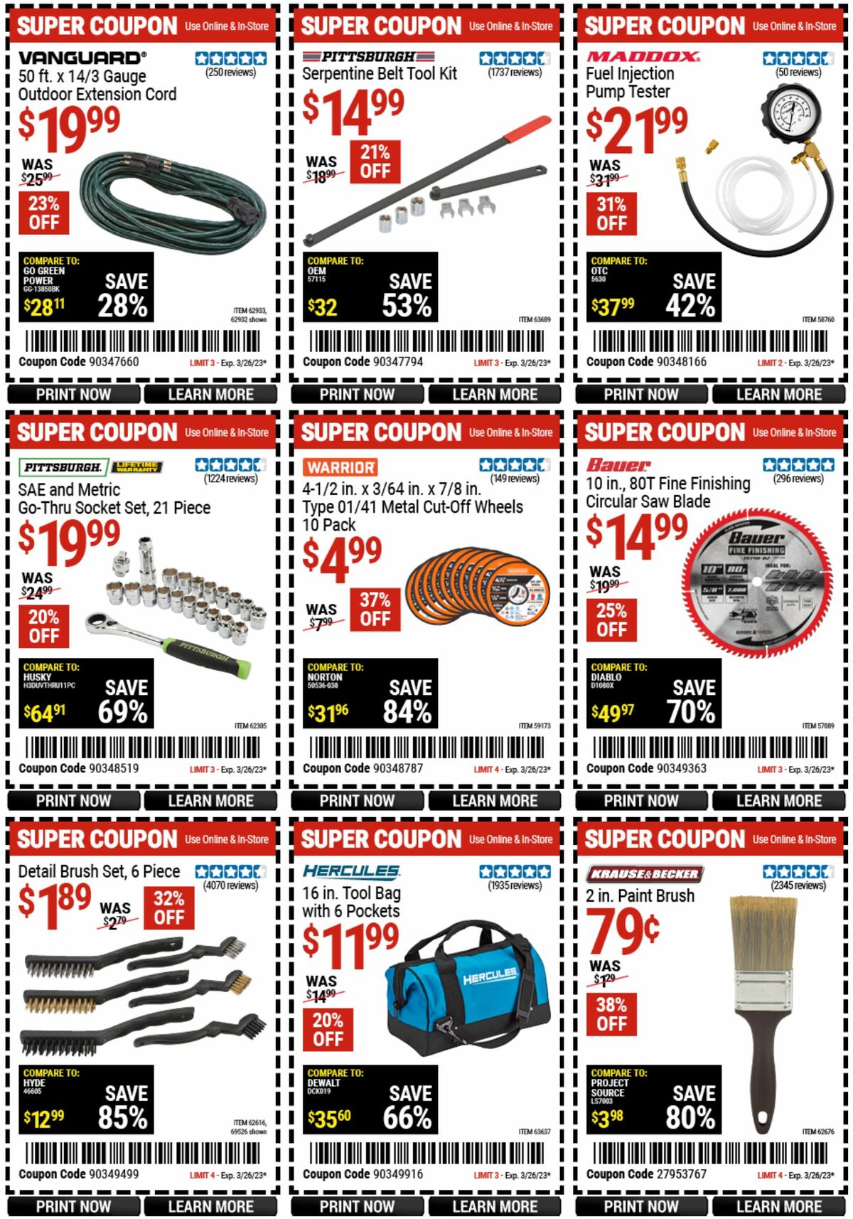 Harbor Freight Tools Weekly Ad from March 13