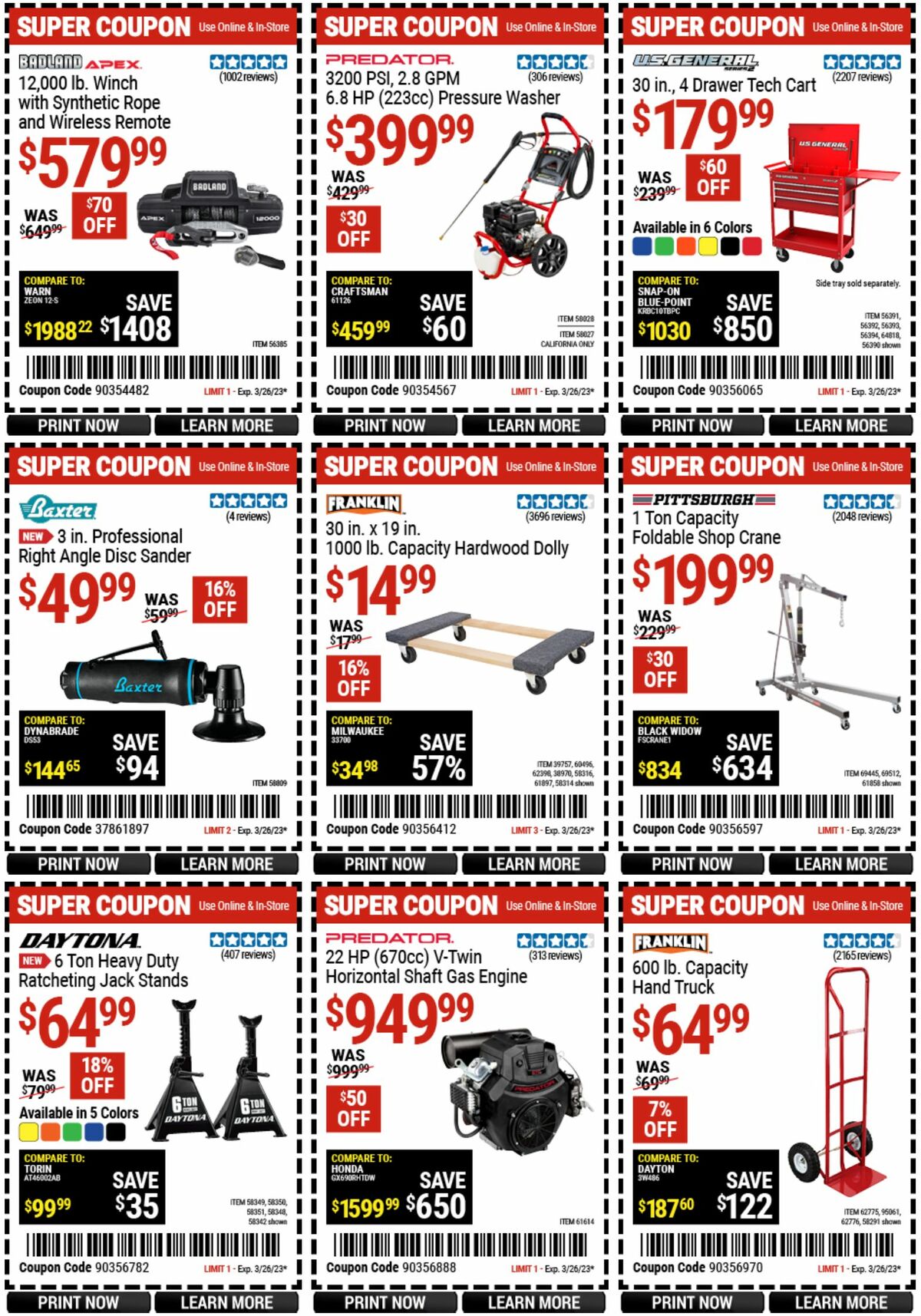 Harbor Freight Tools Weekly Ad from March 13