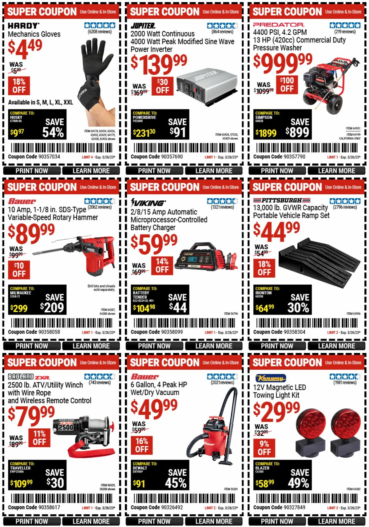 Harbor Freight Tools Weekly Ad from March 13