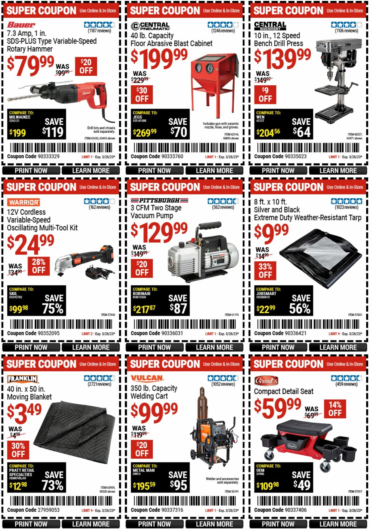 Harbor Freight Tools Weekly Ad from March 13