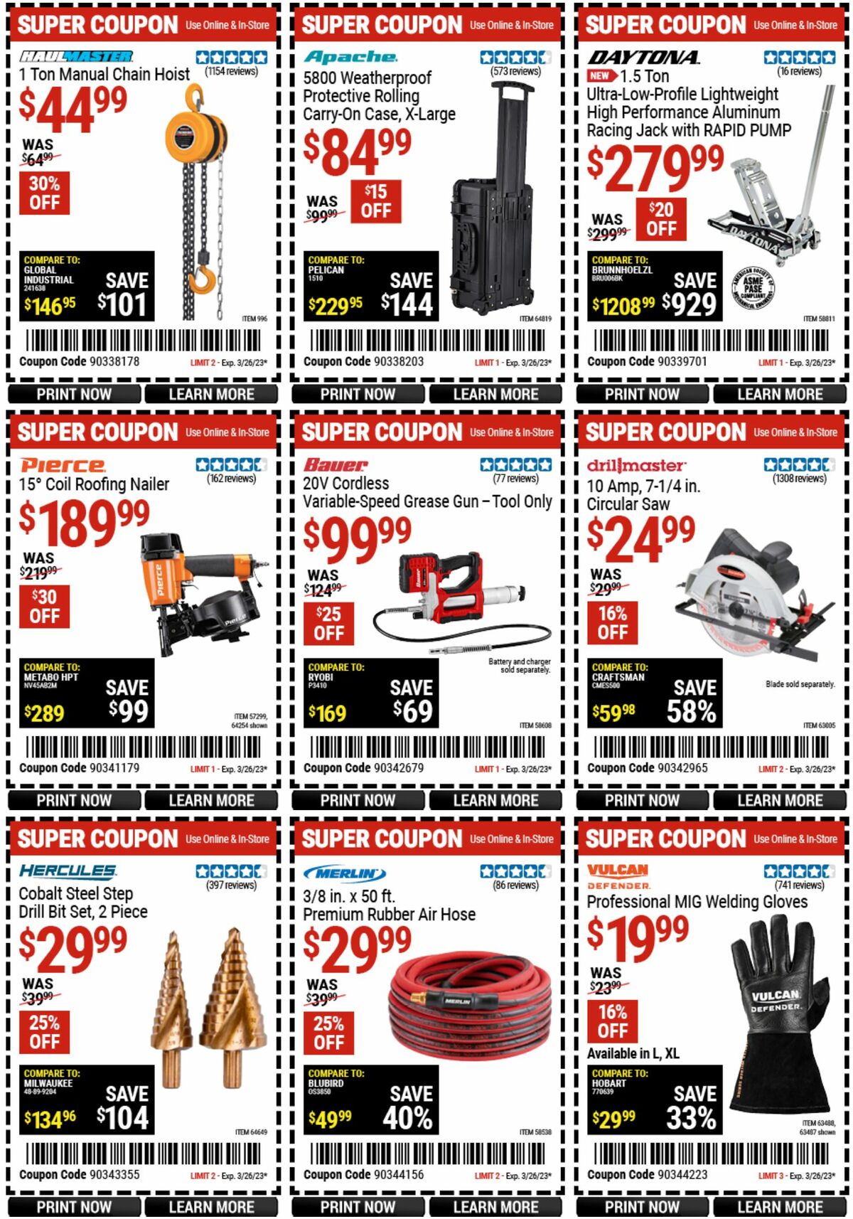 Harbor Freight Tools Weekly Ad from March 13