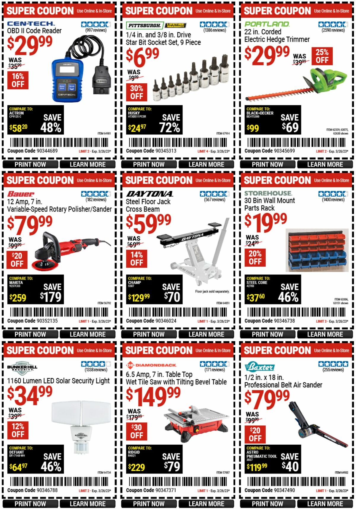 Harbor Freight Tools Weekly Ad from March 13