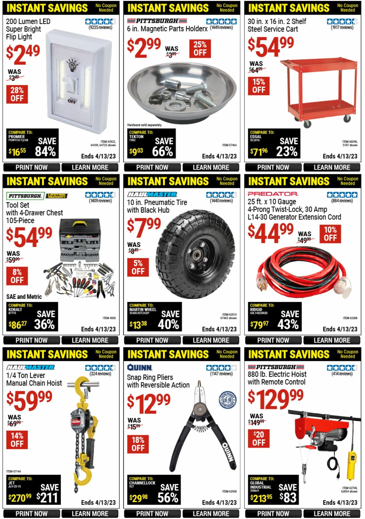 Harbor Freight Tools Weekly Ad from March 14