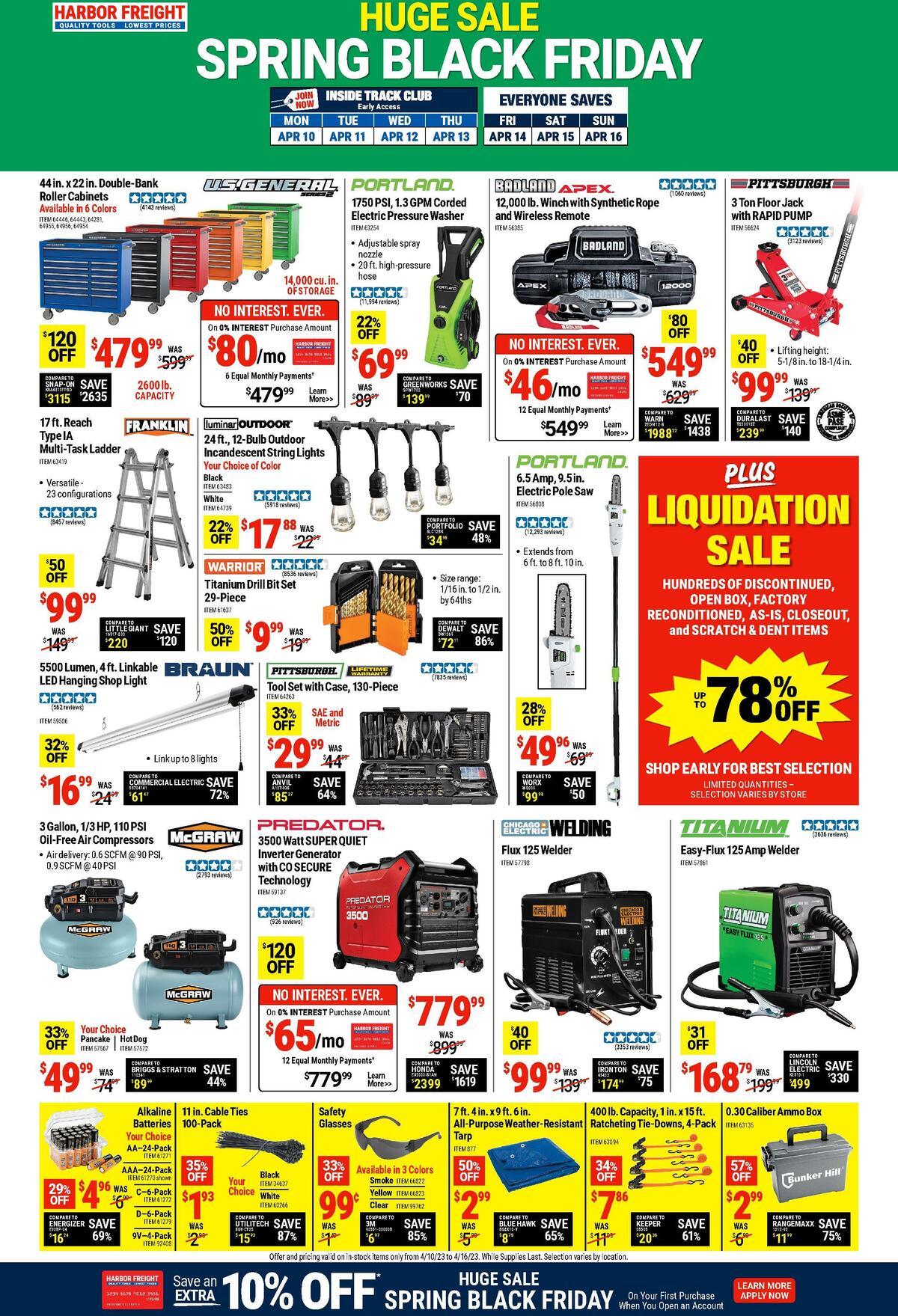 Harbor Freight Tools Weekly Ad from April 10