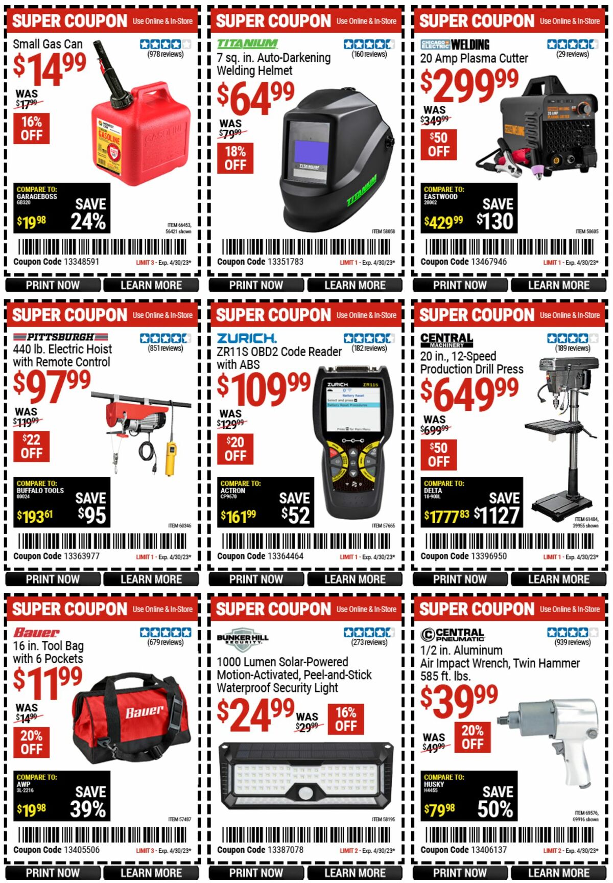 Harbor Freight Tools Weekly Ad from April 17
