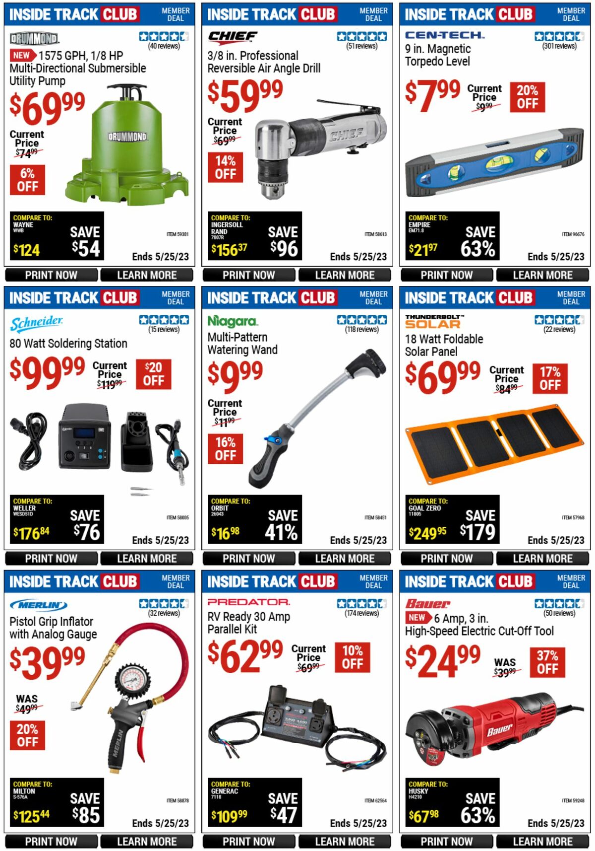 Harbor Freight Tools Inside Track Club Member Deals Weekly Ad from April 28