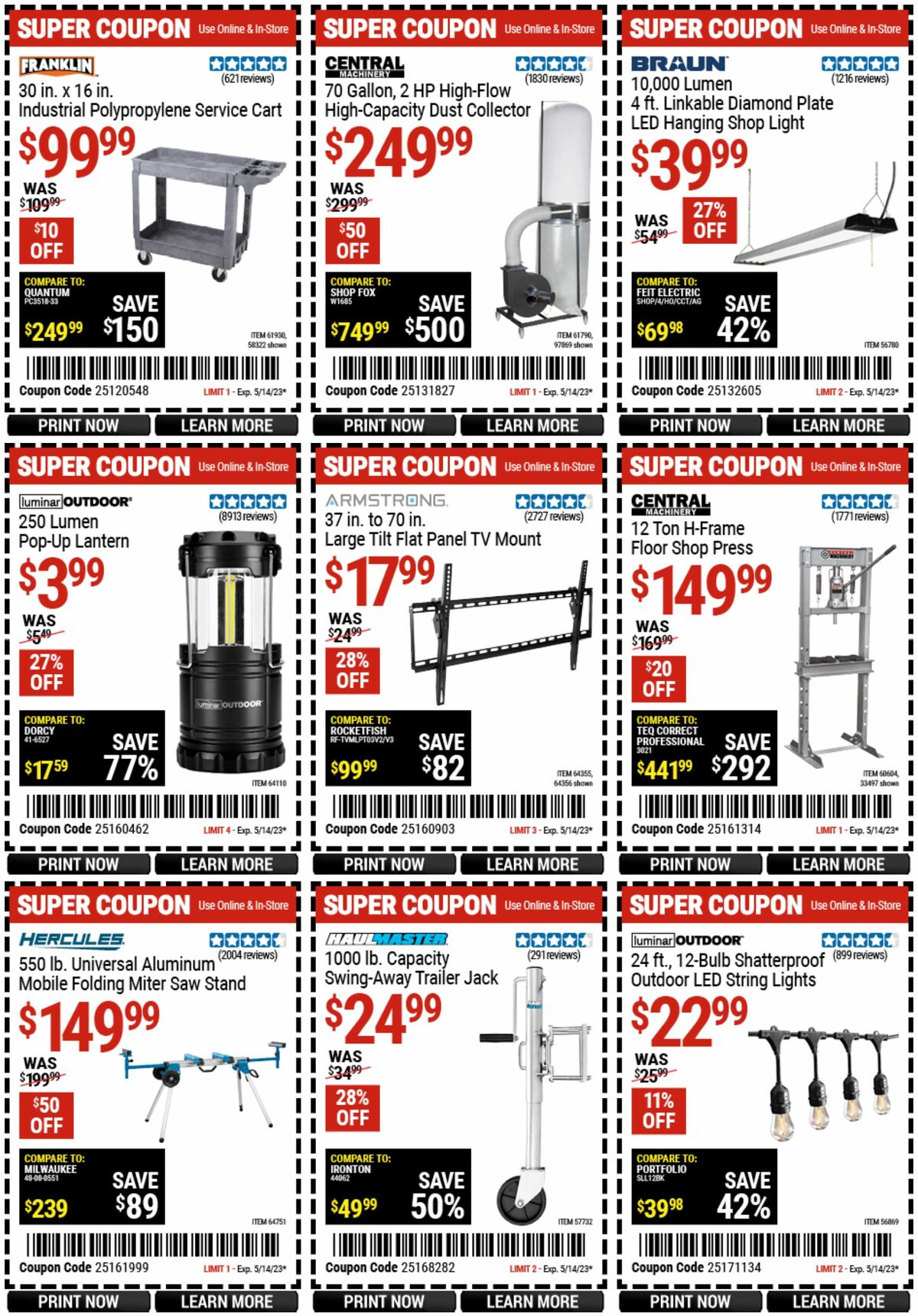 Harbor Freight Tools Weekly Ad from May 1