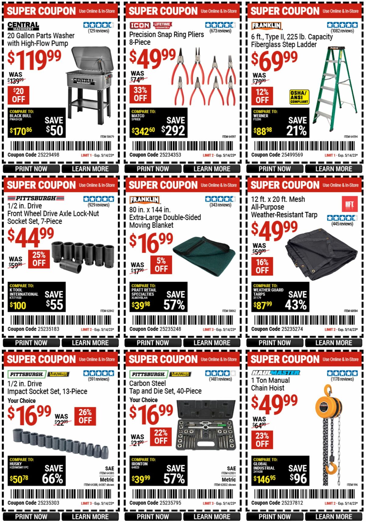 Harbor Freight Tools Weekly Ad from May 1