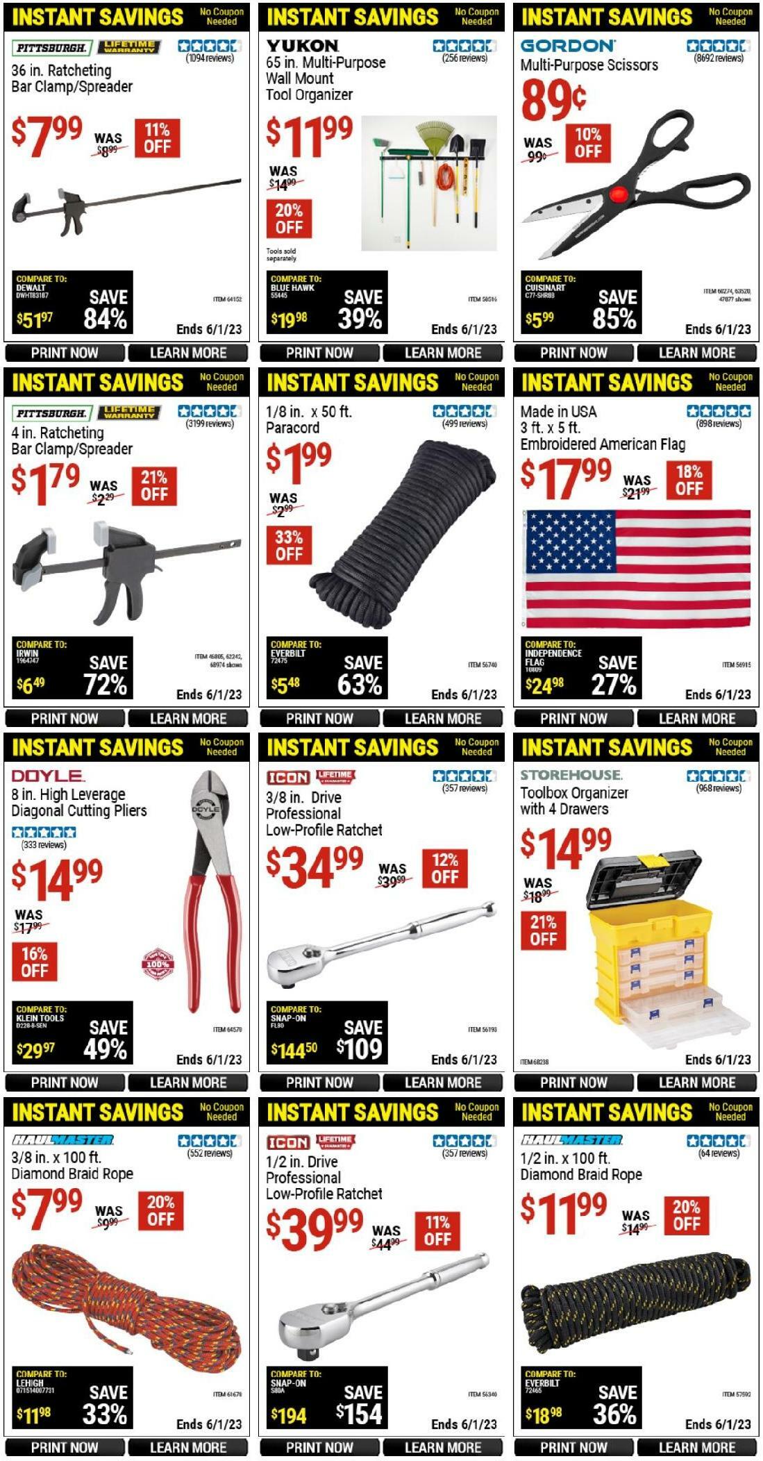 Harbor Freight Tools Instant Savings Weekly Ad from May 9
