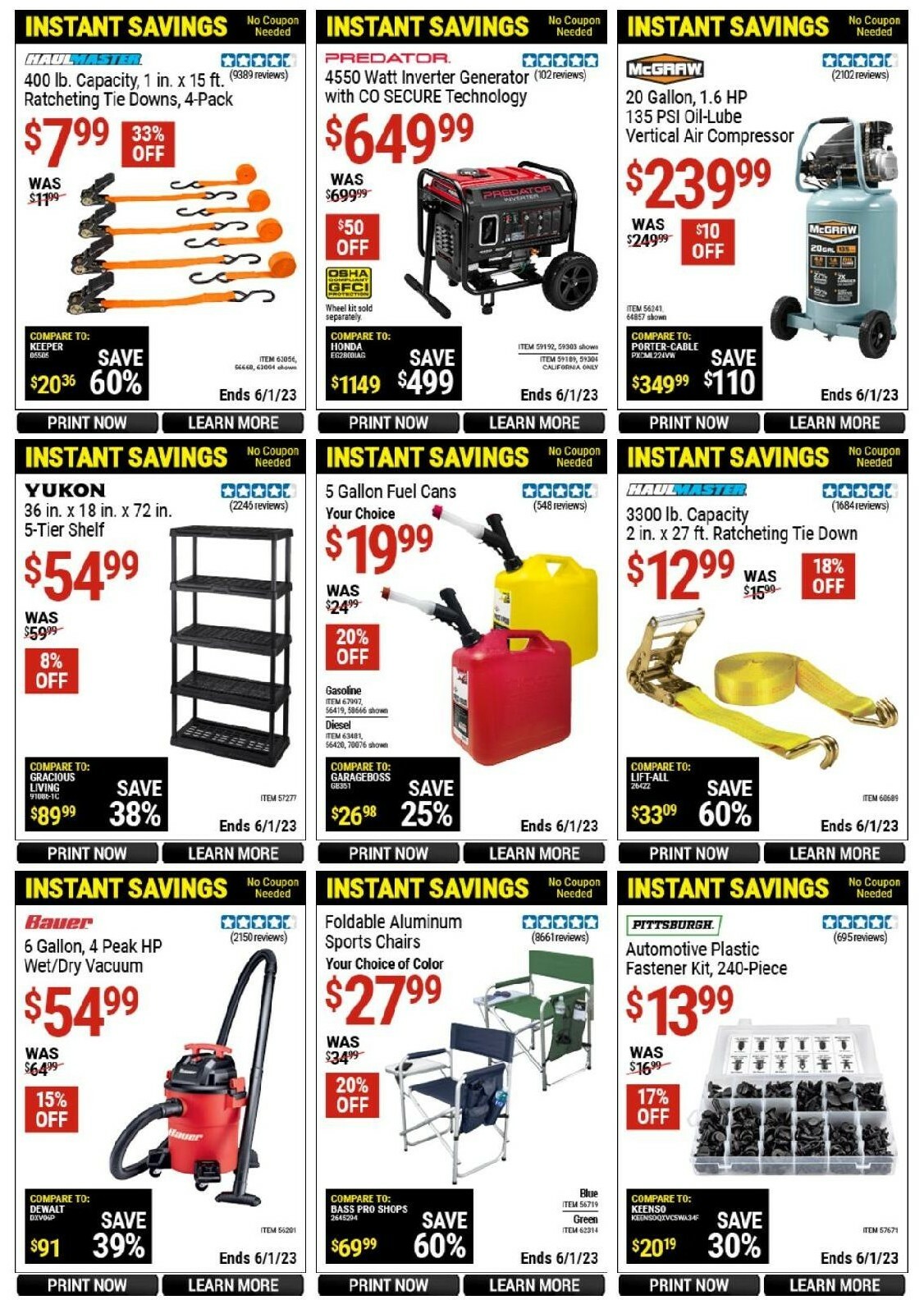 Harbor Freight Tools Instant Savings Weekly Ad from May 9