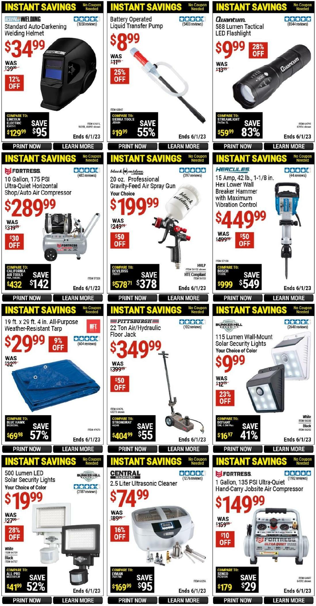 Harbor Freight Tools Instant Savings Weekly Ad from May 9