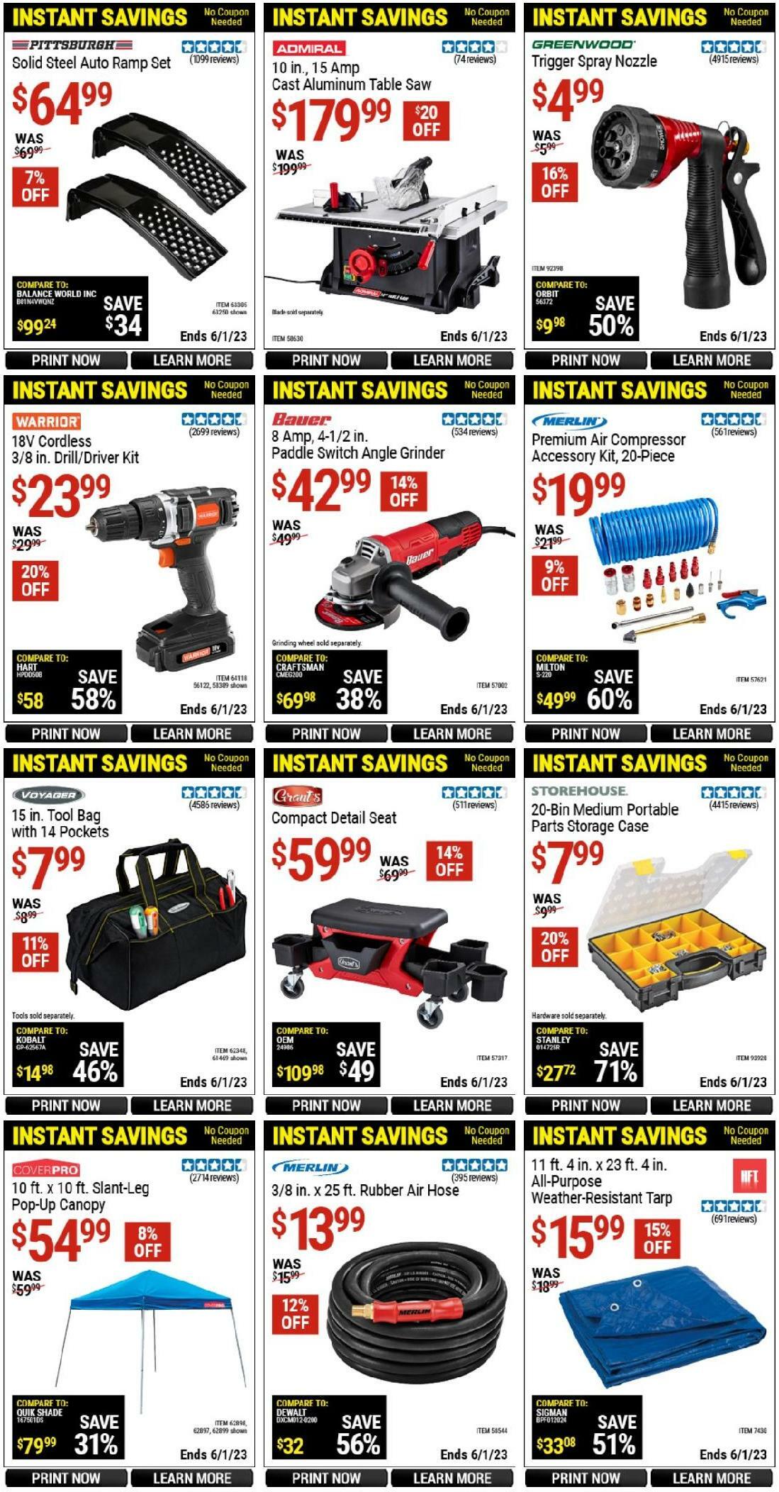 Harbor Freight Tools Instant Savings Weekly Ad from May 9