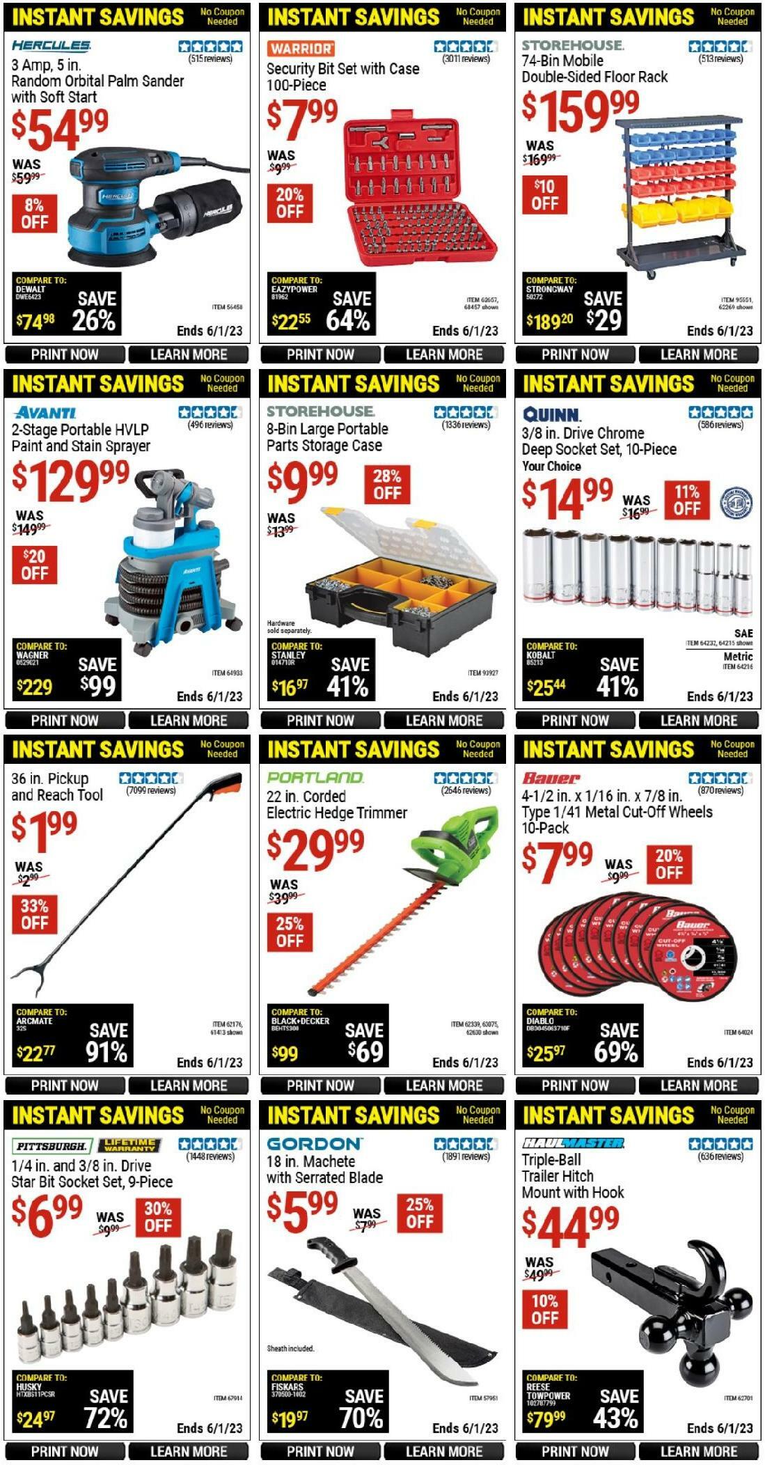 Harbor Freight Tools Instant Savings Weekly Ad from May 9