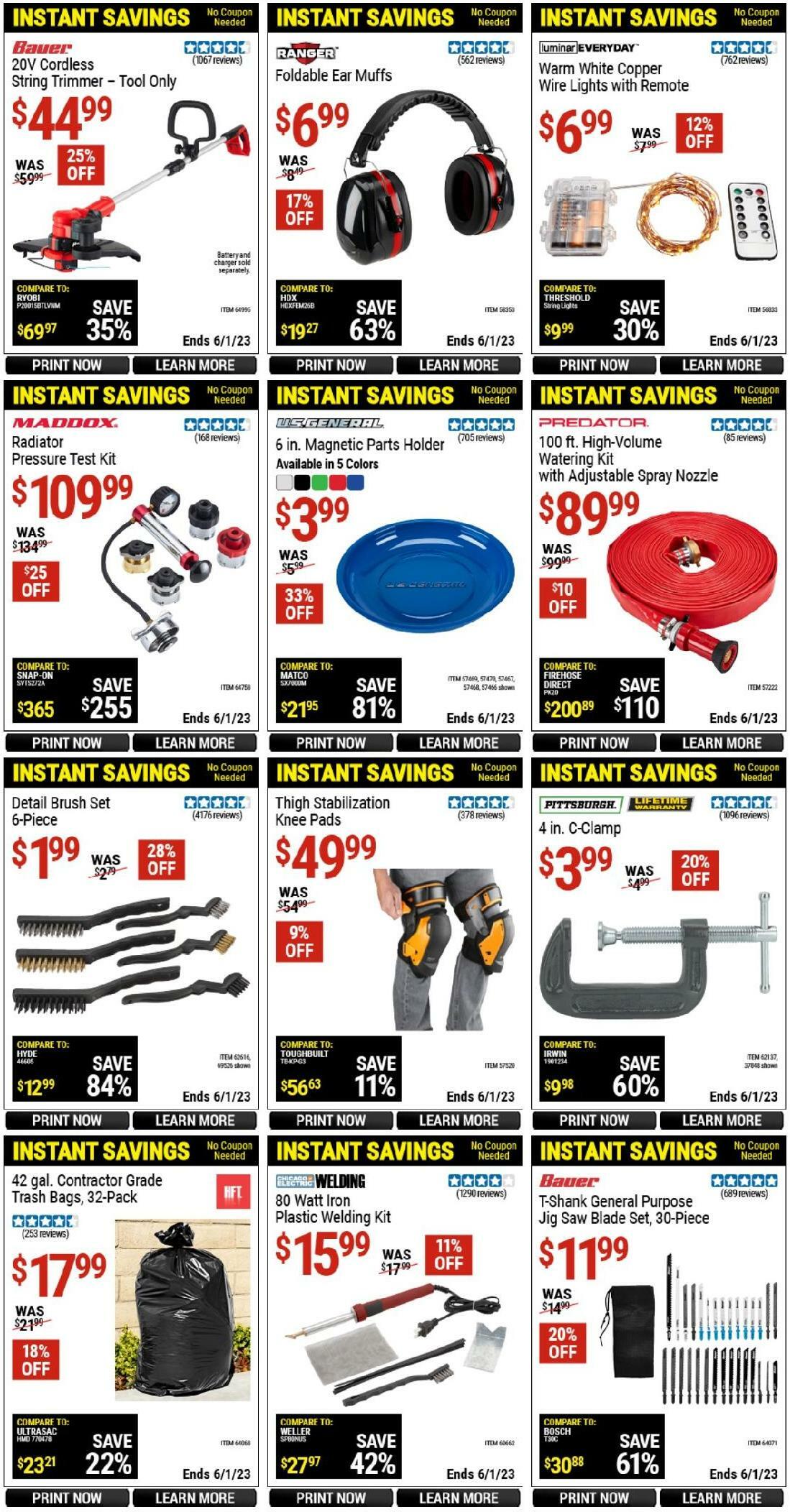 Harbor Freight Tools Instant Savings Weekly Ad from May 9
