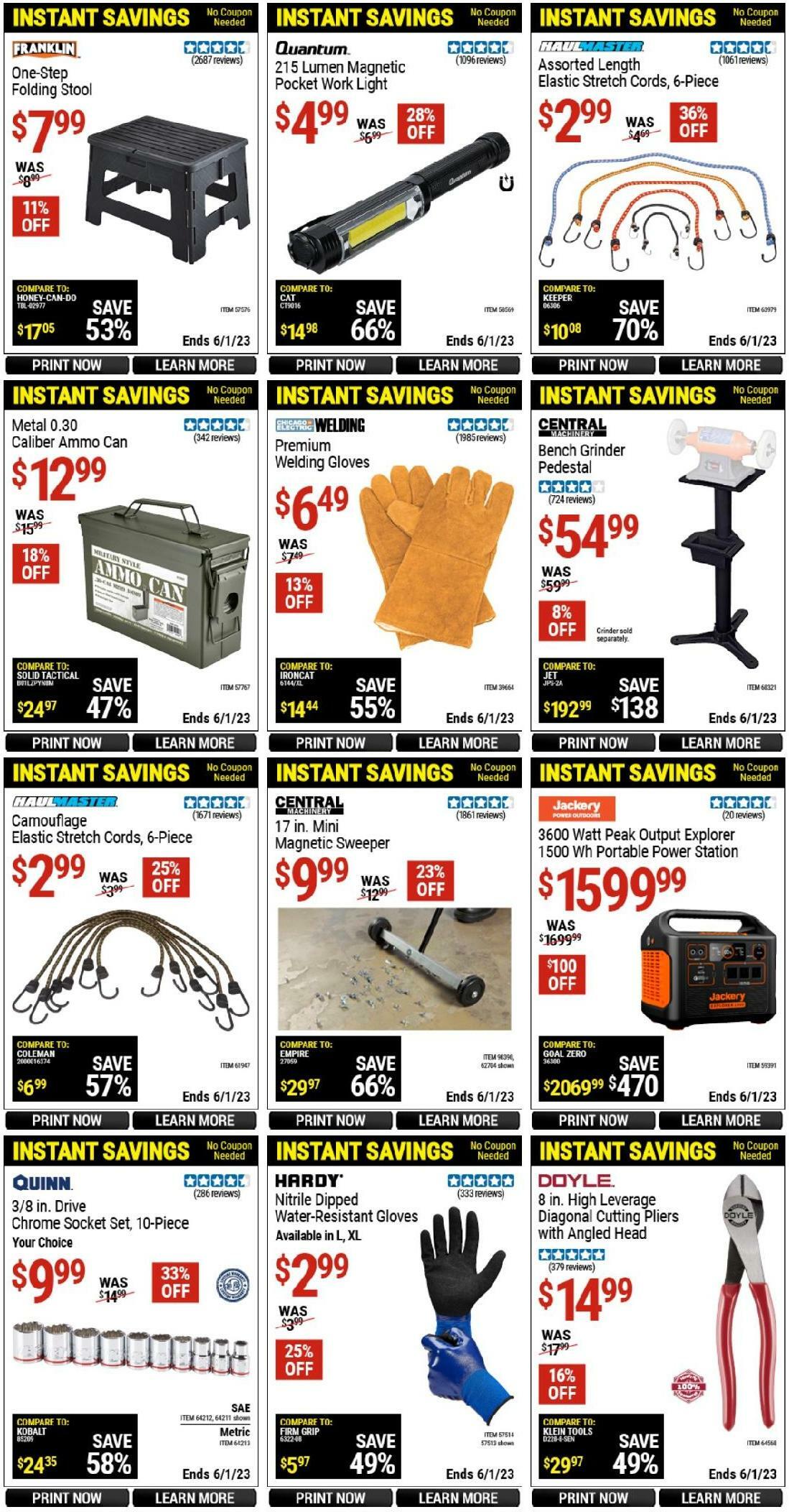 Harbor Freight Tools Instant Savings Weekly Ad from May 9