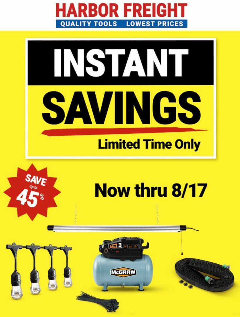 Harbor Freight Tools Instant Savings Weekly Ad from July 14