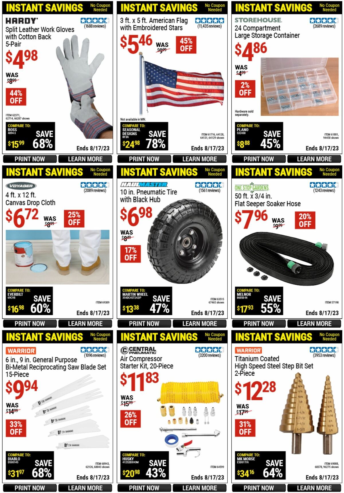 Harbor Freight Tools Instant Savings Weekly Ad from July 14