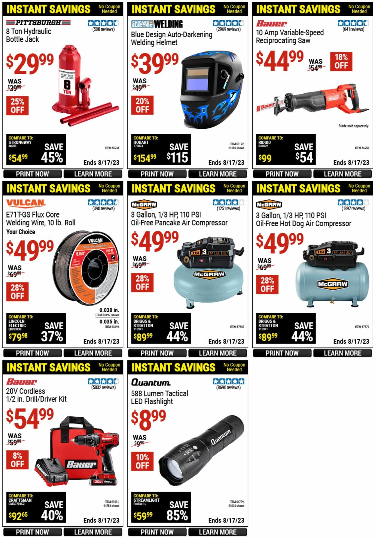 Harbor Freight Tools Instant Savings Weekly Ad from July 14