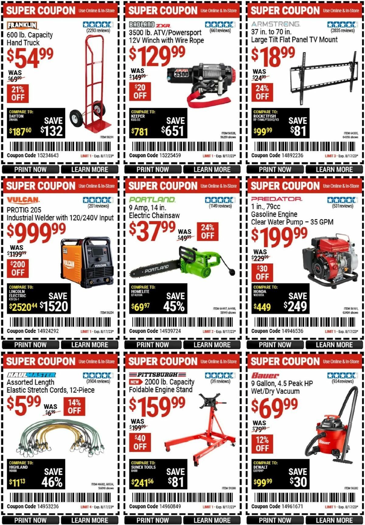 Harbor Freight Tools Weekly Ad from July 31