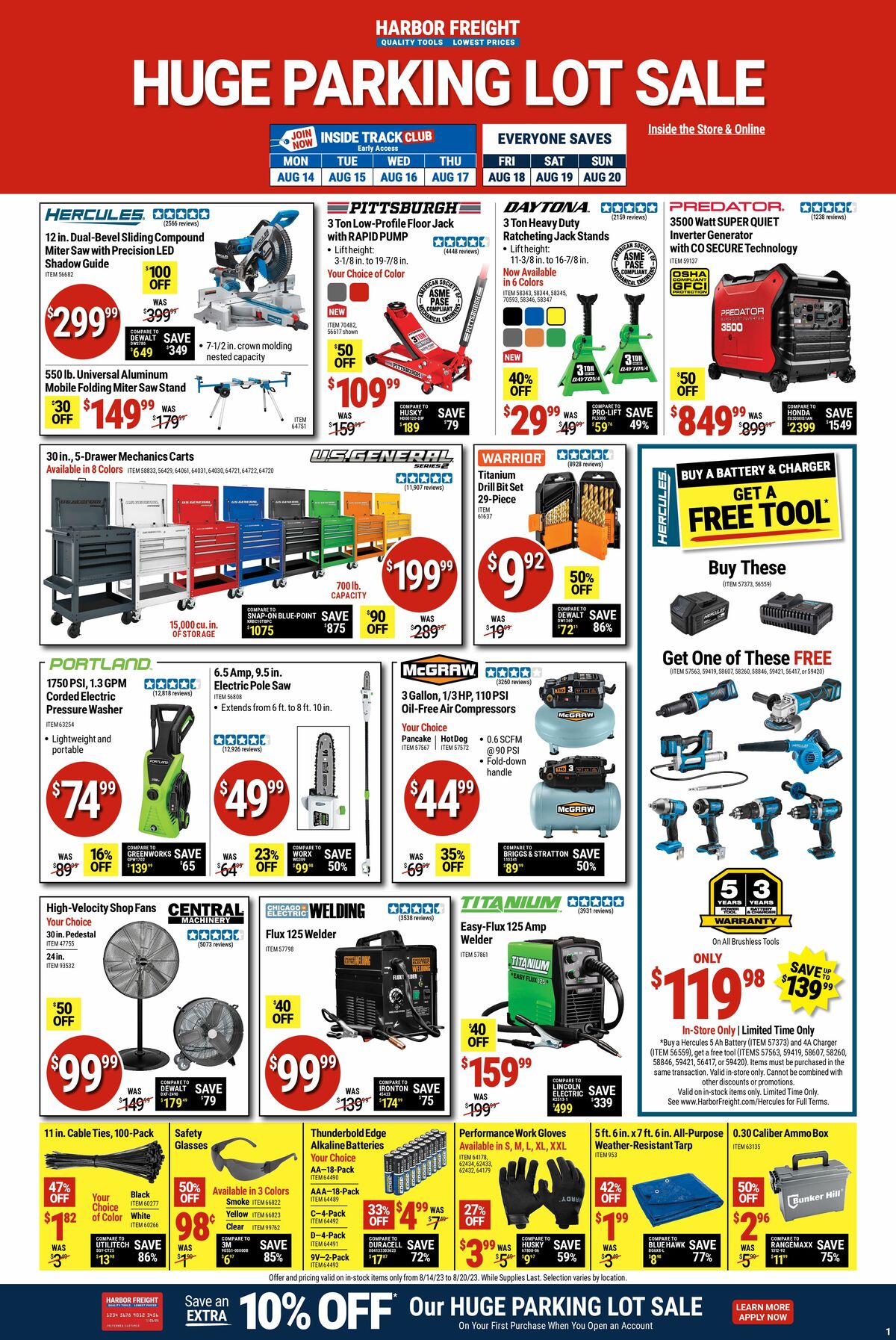 Harbor Freight Tools Weekly Ad from August 14