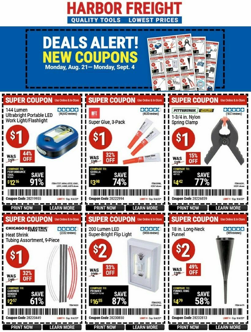 Harbor Freight Tools Weekly Ad from August 21