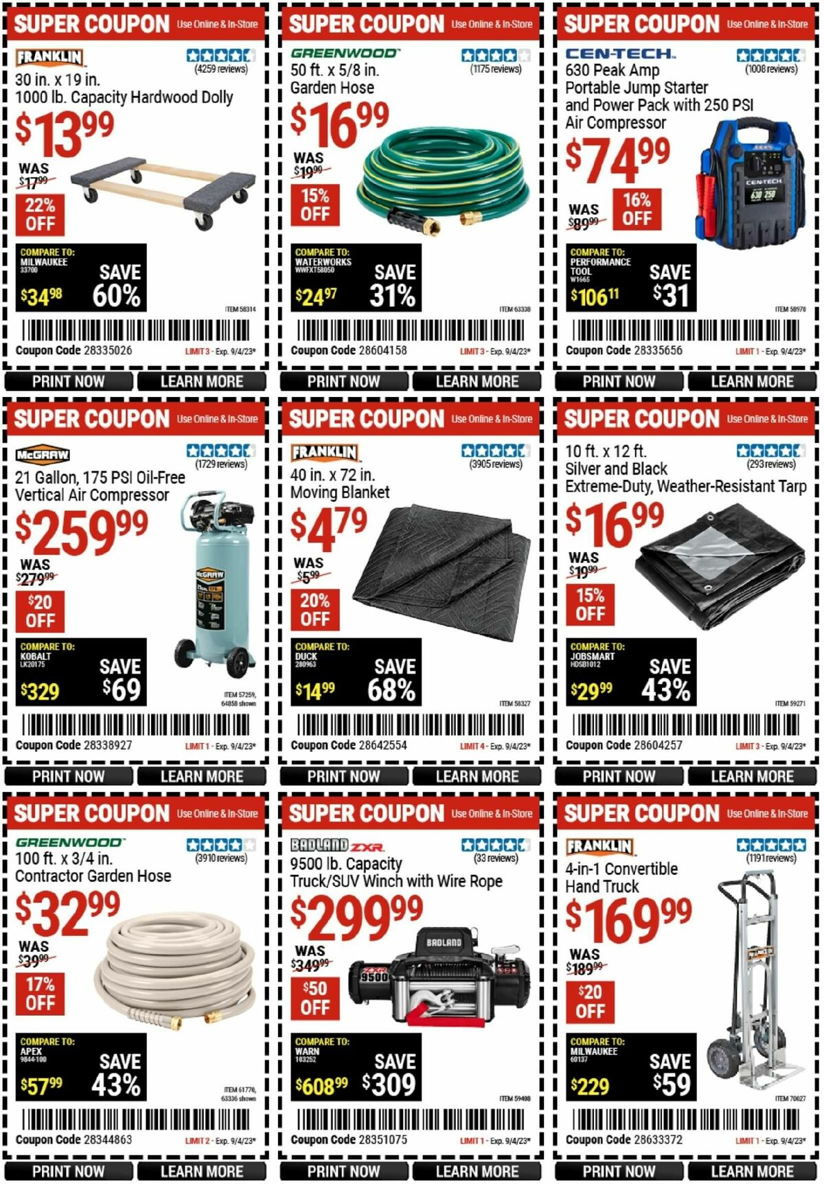 Harbor Freight Tools Weekly Ad from August 21