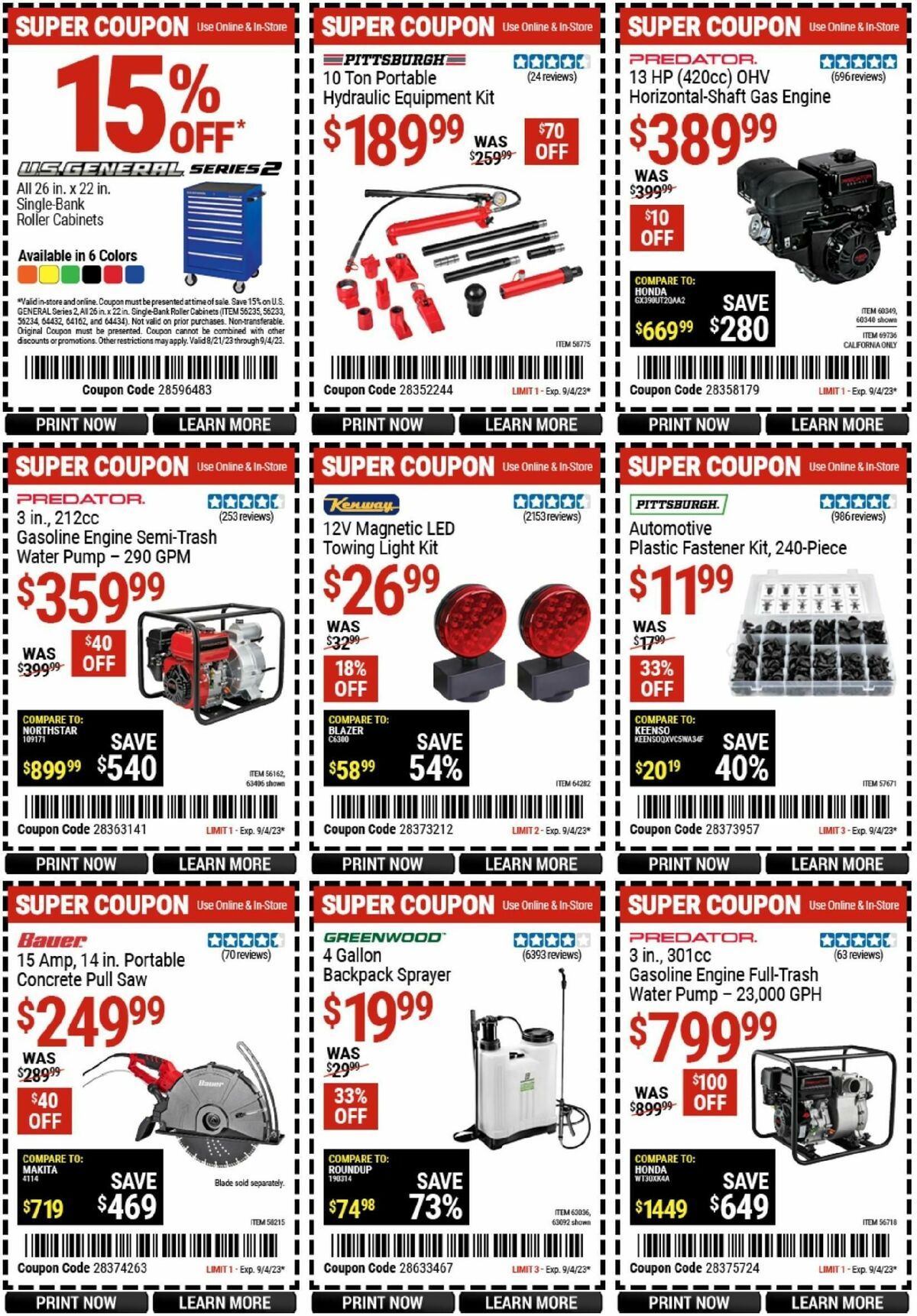 Harbor Freight Tools Weekly Ad from August 21